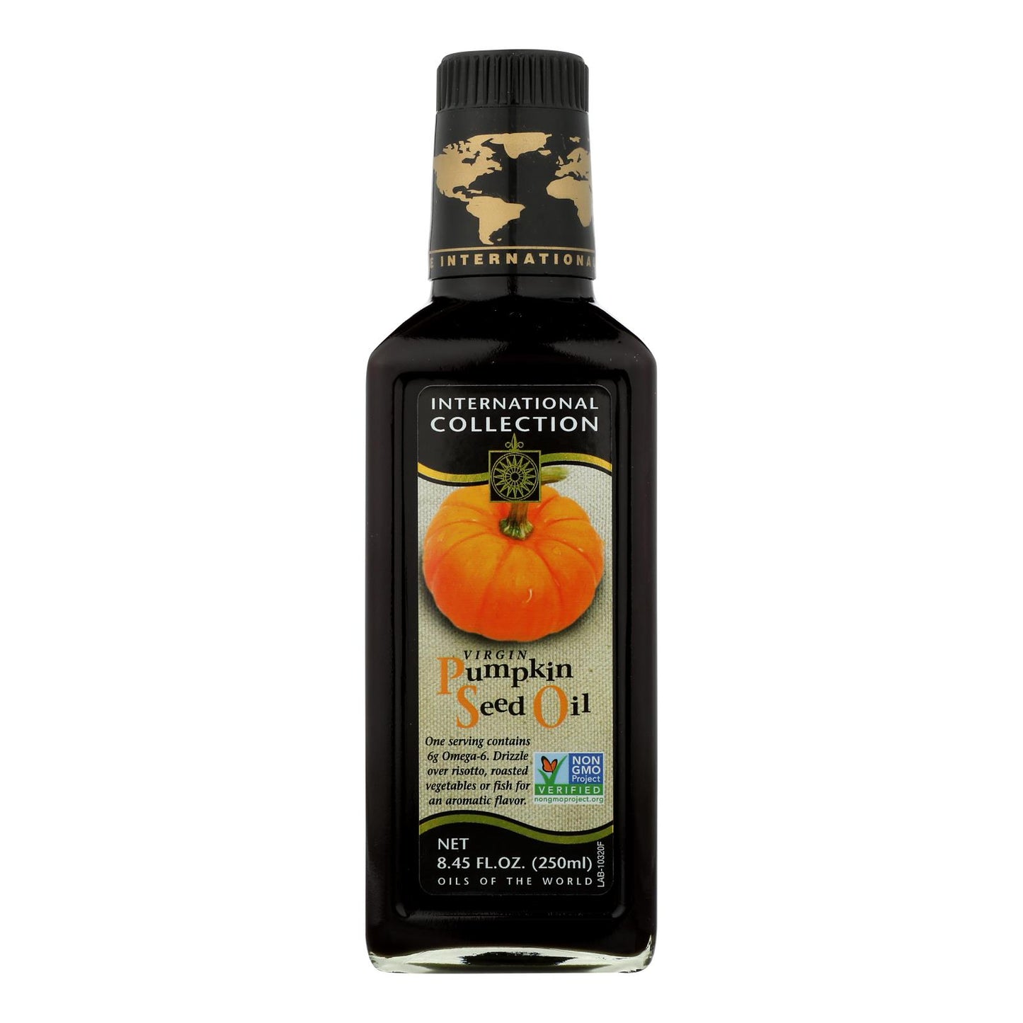 Aceite de colección internacional - Aceite de semilla de calabaza virgen - Caja de 6 - 8,45 fl oz.
