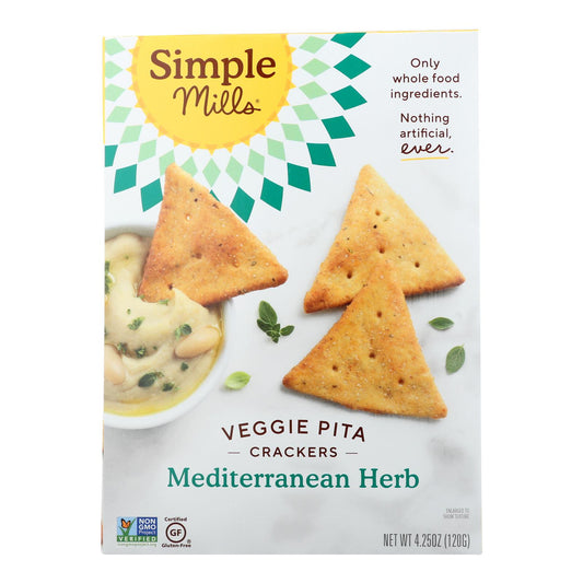 Simple Mills - Galletas de pita con hierbas Medit - Caja de 6 - 4,25 oz