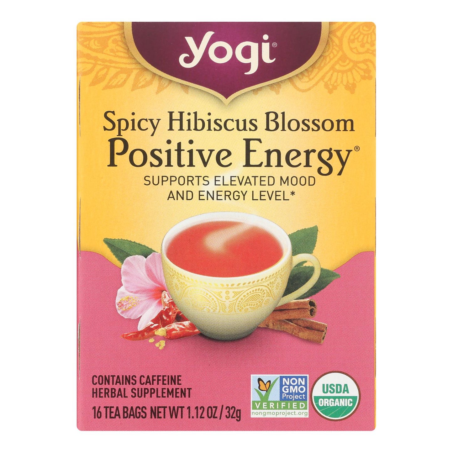 Yogi - Té con especias y flor de hibisco - Caja de 6 a 16 bolsas