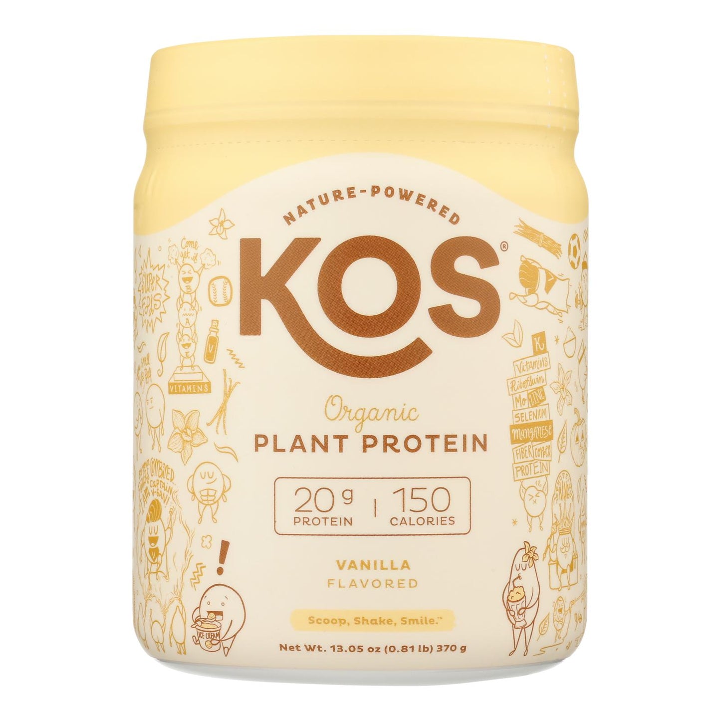 Kos - Proteína en polvo sabor vainilla - 1 unidad - 13,05 oz