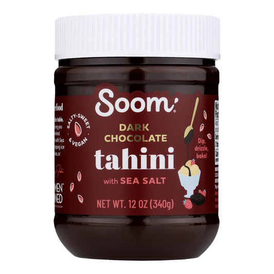 Soom - Tahini Sprd Sal Marina Con Chocolate Negro - Caja De 6-12 Oz