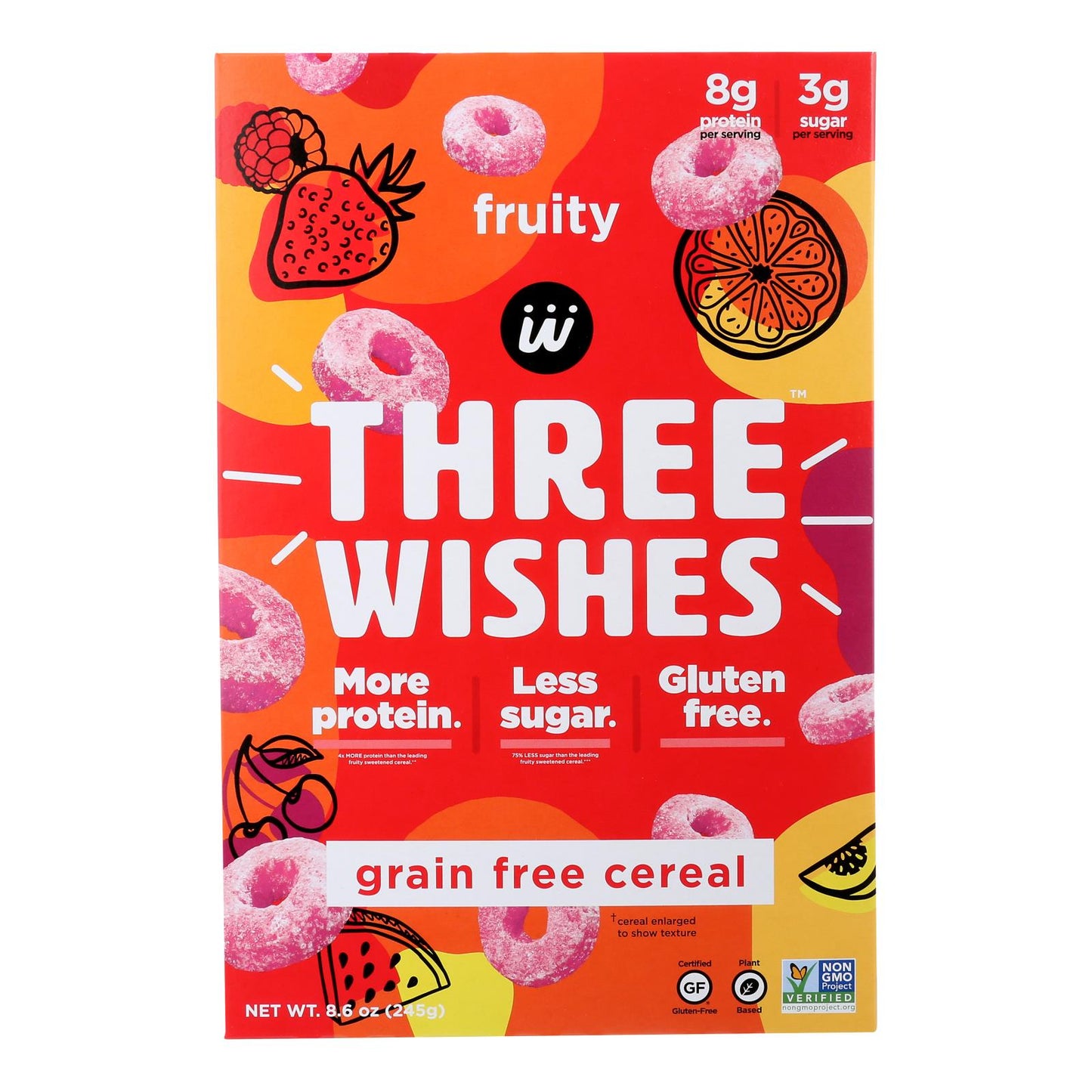 Three Wishes - Cereales afrutados sin gluten - Caja de 6 - 8,6 oz