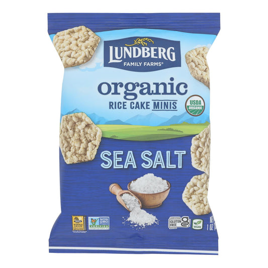Lundberg Family Farms - Minitortitas de arroz con sal marina - Caja de 24 - 1 oz