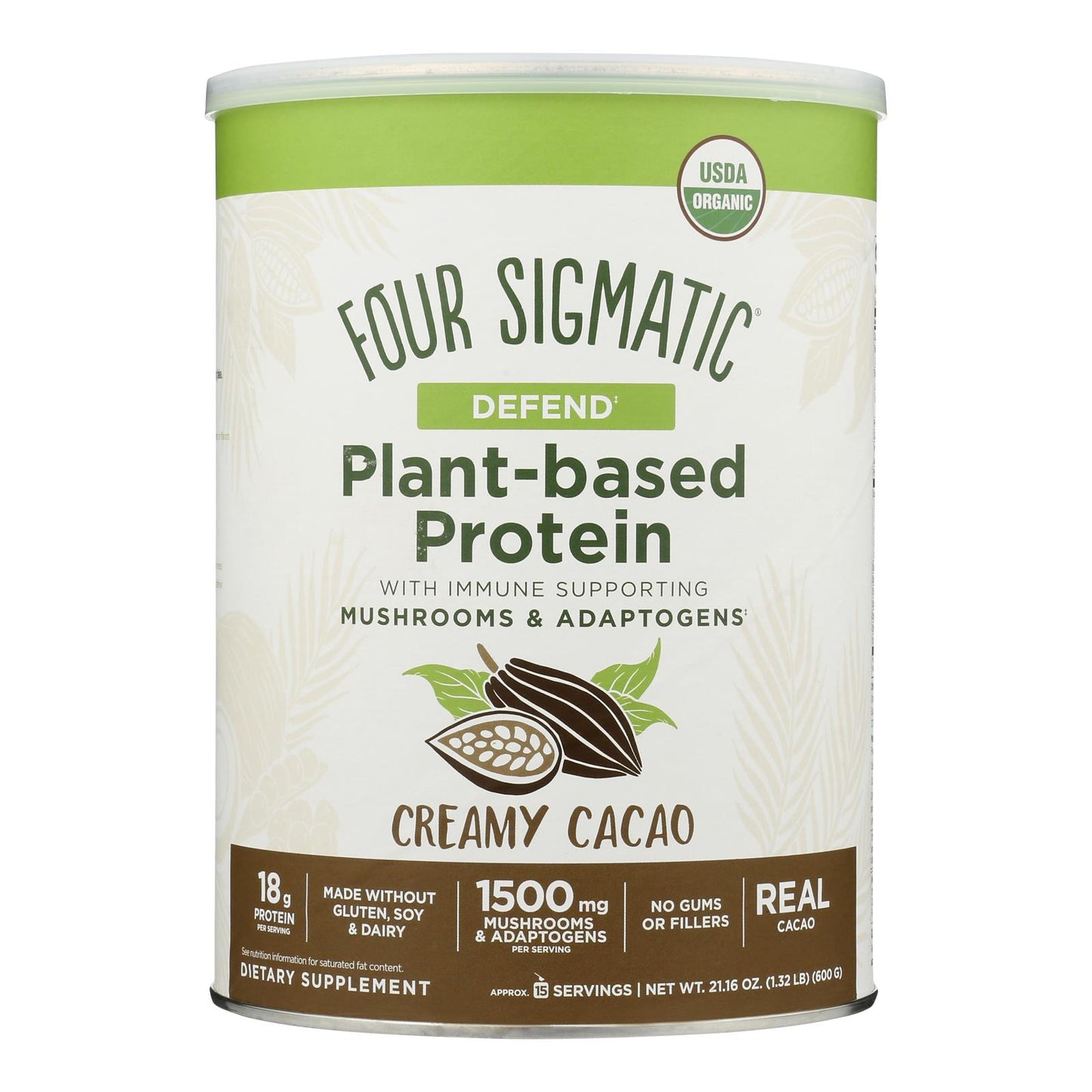 Four Sigmatic - Proteína vegetal Bs Cacao - 1 unidad - 21,16 oz