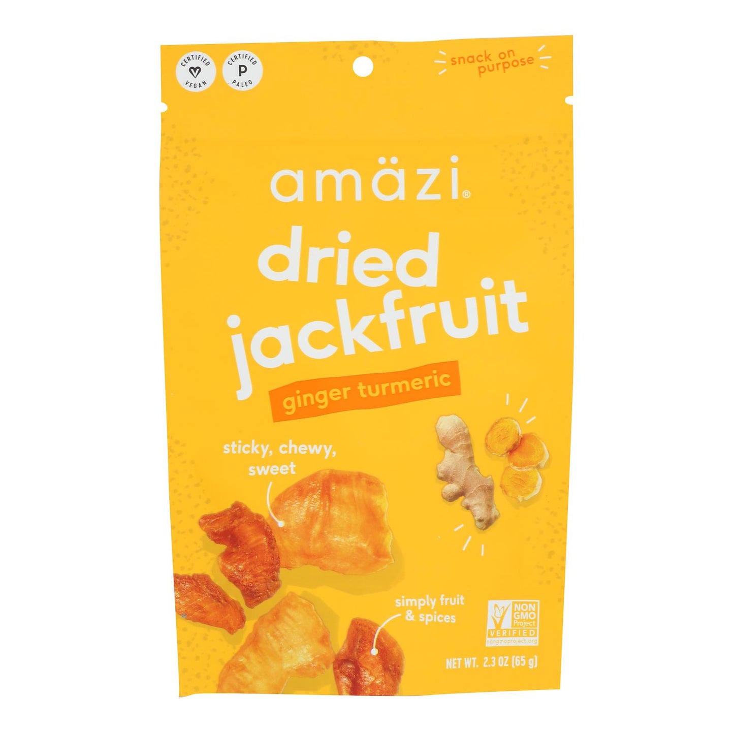 Amazi Foods - Jackfruit Chws Ginger Trmrc - Caja de 6 - 2,3 oz