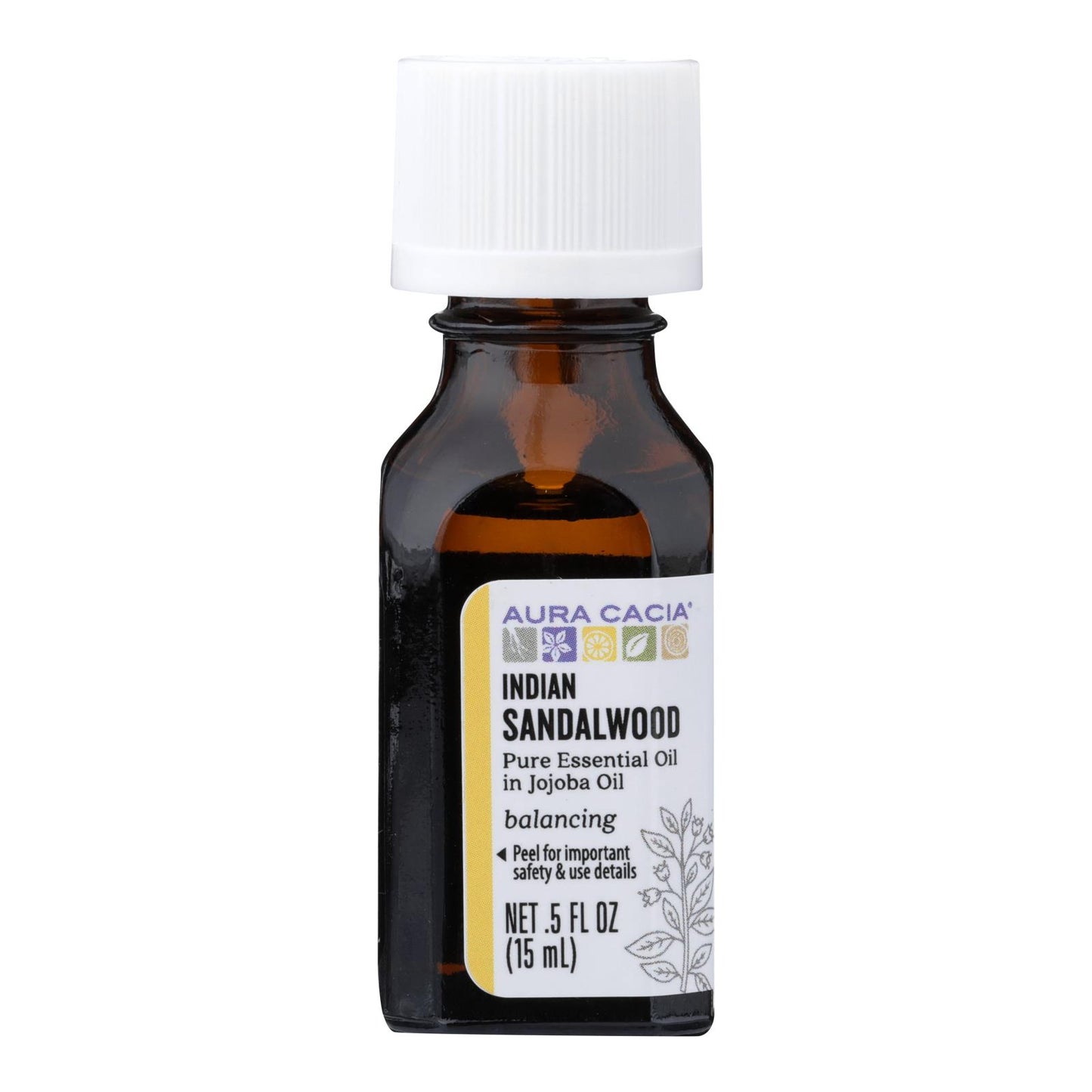 Aura Cacia - Aceite esencial de sándalo indio - 1 unidad - 0,5 Fz