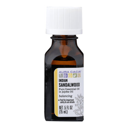 Aura Cacia - Aceite esencial de sándalo indio - 1 unidad - 0,5 Fz