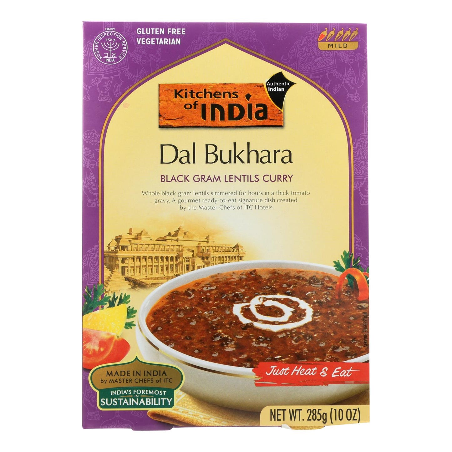 印度厨房晚餐 - 黑克扁豆咖喱 - Dal Bukhara - 10 盎司 - 6 盒装