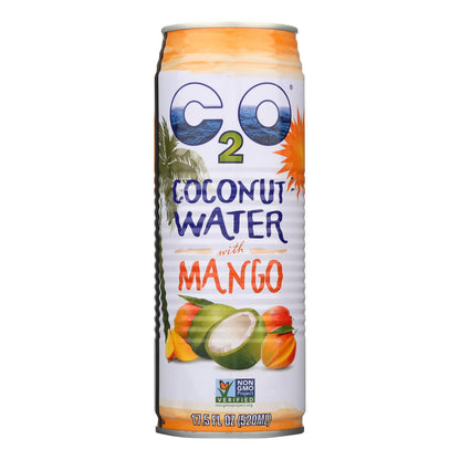 C2o - Agua de coco pura - Mango - Caja de 12 - 17.5 Fl Oz.