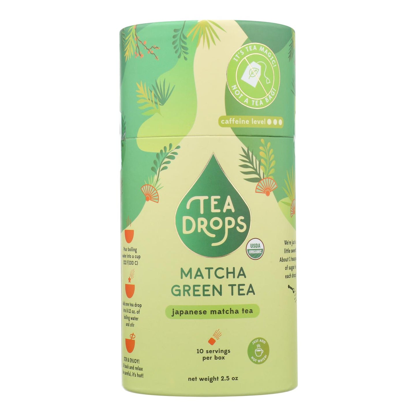 Gotas de té - Gotas de té verde matcha - Caja de 6 - 10 unidades