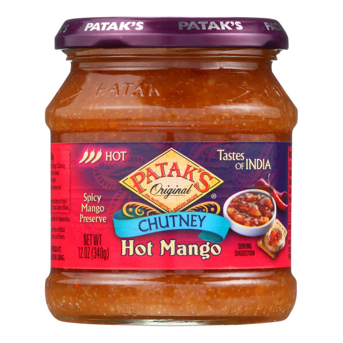 Pataks Chutney - Mango Caliente - Caliente - 12 Oz - Caja De 6