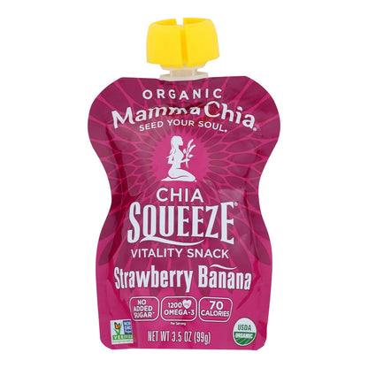 Snack Vitality Mamma Chia Squeeze - Fresa y plátano - Caja de 16 - 3,5 oz.