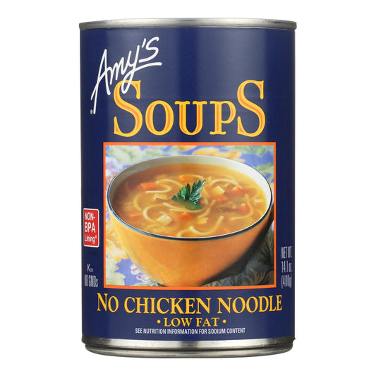 Sopa de fideos sin pollo, orgánica y baja en grasas de Amy's - Caja de 12 - 14,1 oz