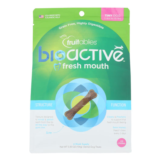 Fruitables - Dog Trts Dental Chew Tiny - Caja de 8 - 5,4 oz