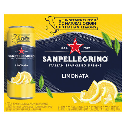 San Pellegrino - Bebida espumosa Limonata - Caja de 4-6/11,15 oz