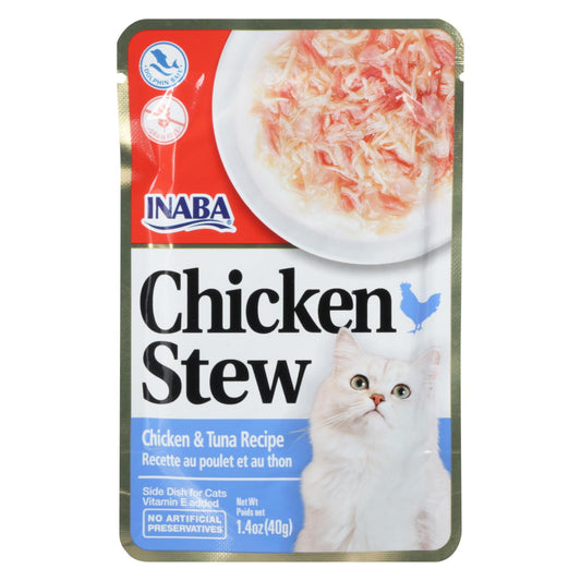 Inaba - Comida para gatos con estofado de pollo y atún - Caja de 8 - 1,4 oz