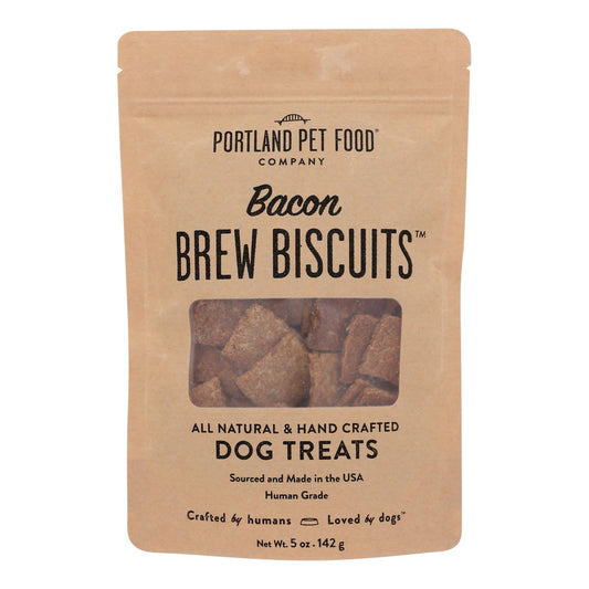 Portland Pet Food Company - Golosinas para perros Bacon Brw Bsct - Caja de 6-5 oz