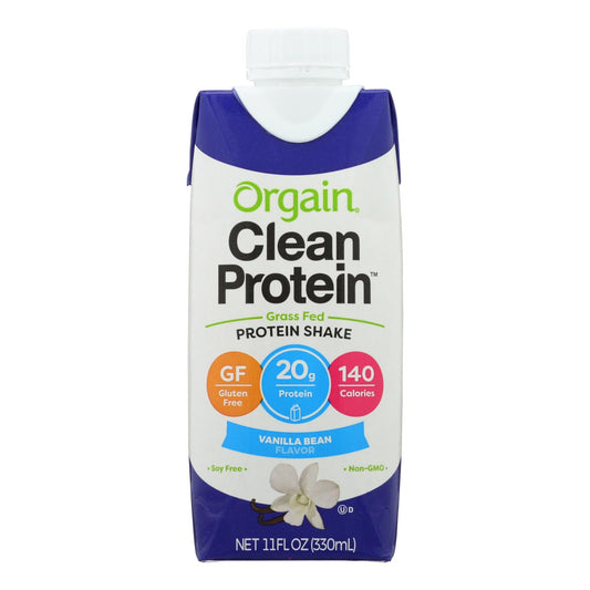 Orgain Organic Protein Shakes - Vanilla Bean - Case Of 12 - 11 Fl Oz.