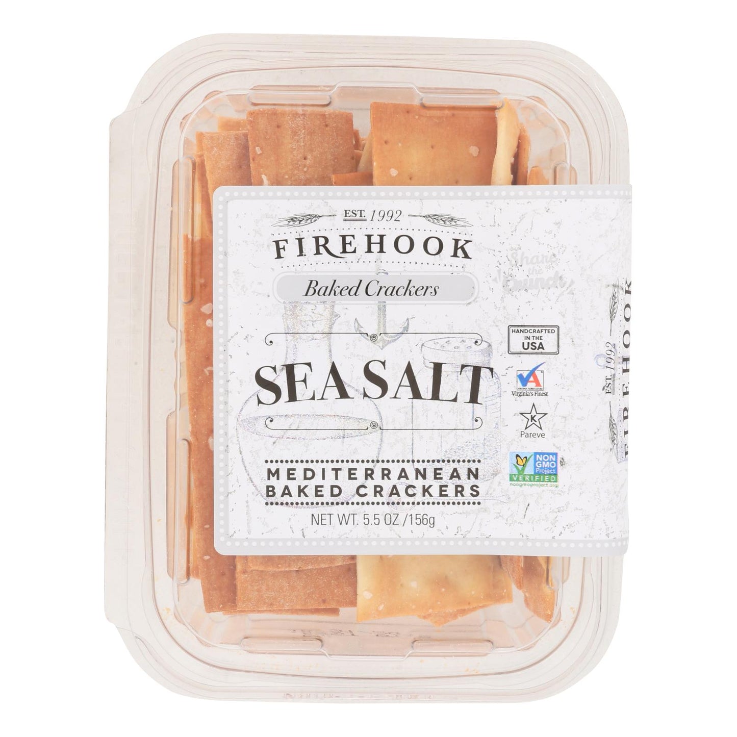 Firehook - Galletas saladas con sal marina - Caja de 8 - 5,5 oz