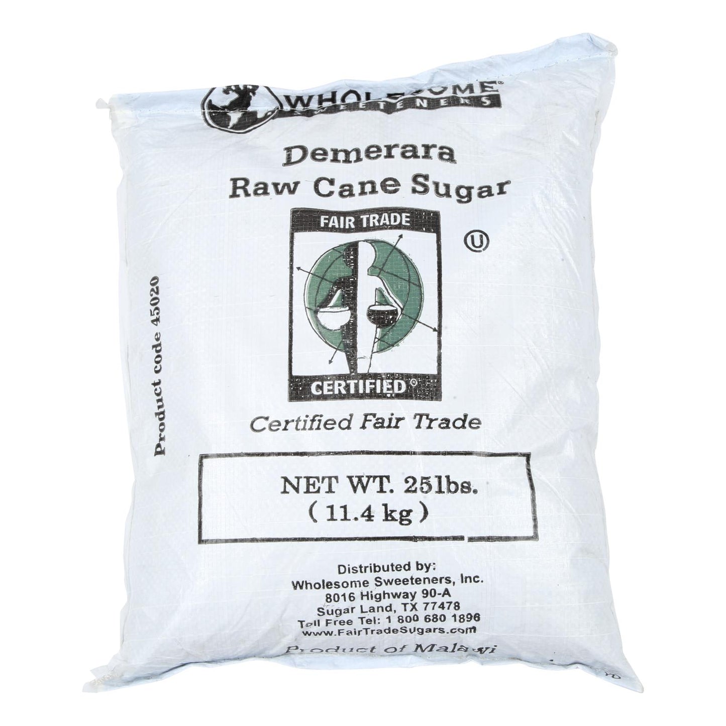 Wholesome Sweeteners Turbinado Sugar Raw Cane Sugar - Single Bulk Item - 25lb