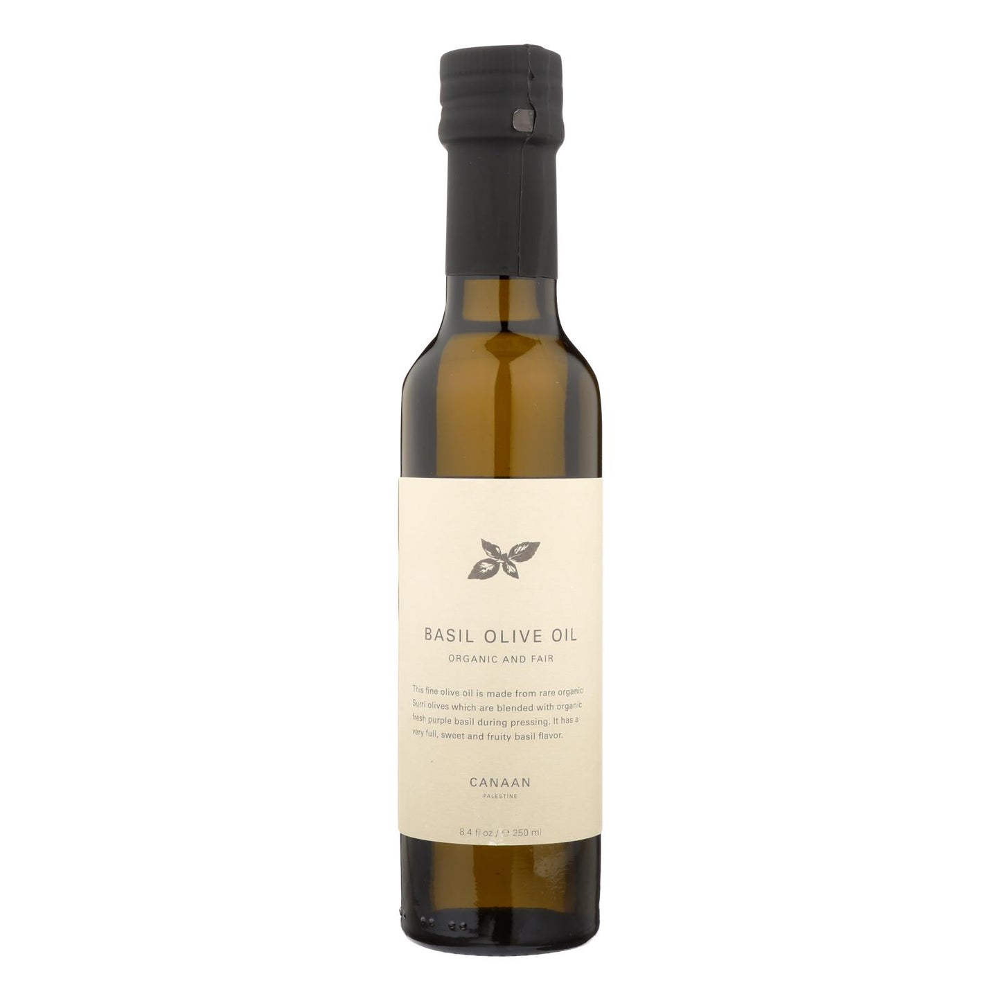 Aceite de oliva con albahaca de Palestina de Canaán - Caja de 6 - 8,4 Fz