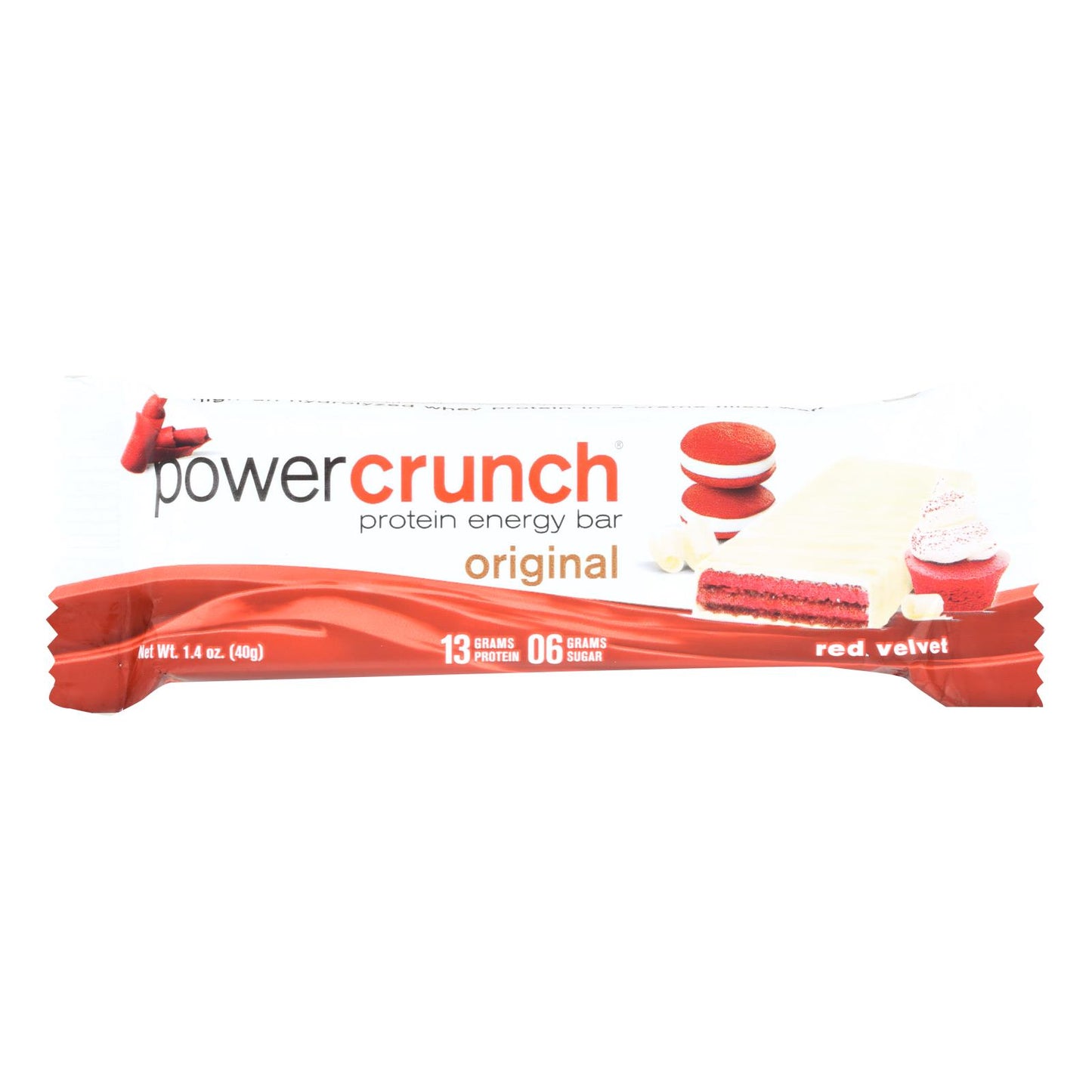 Power Crunch 蛋白质能量棒 红丝绒 - 12 根装 - 1.4 盎司