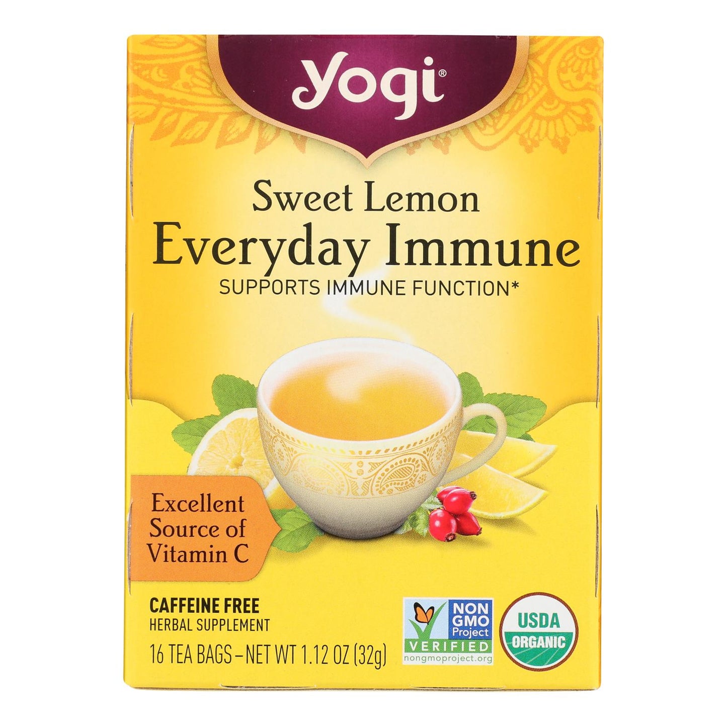 Yogi - Té de limón Evdy Immune - Caja de 6-16 bolsitas