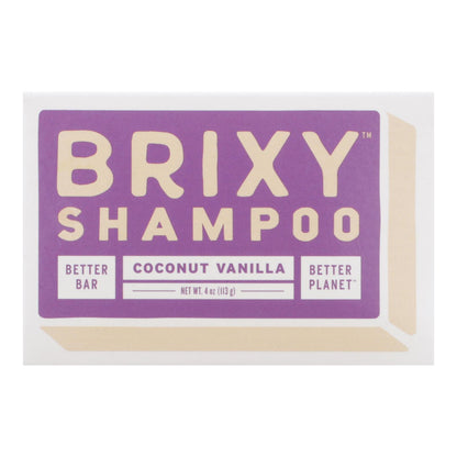 Brixy - Barra de champú con sabor a coco y vainilla - 1 unidad - 4 oz