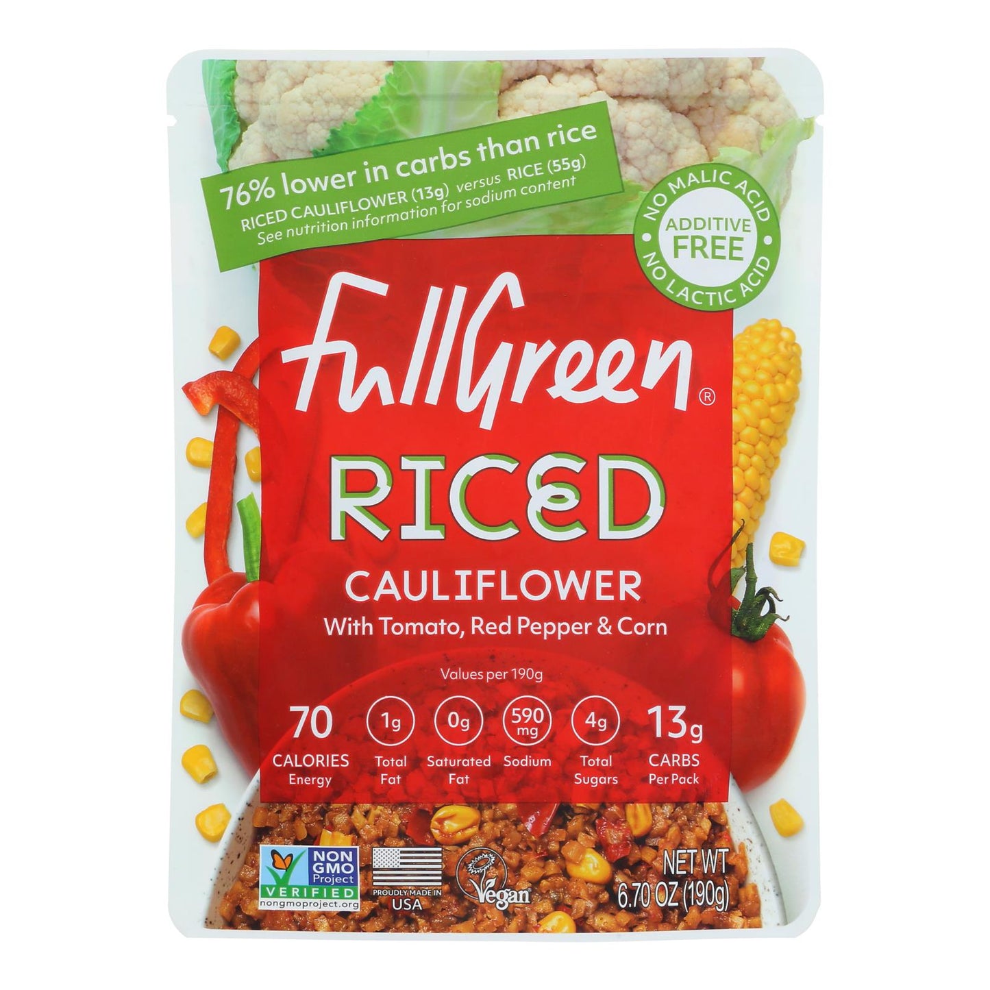 Fullgreen - Arroz Clwflr Tom Rd Pppr - Caja de 6-6,7 oz