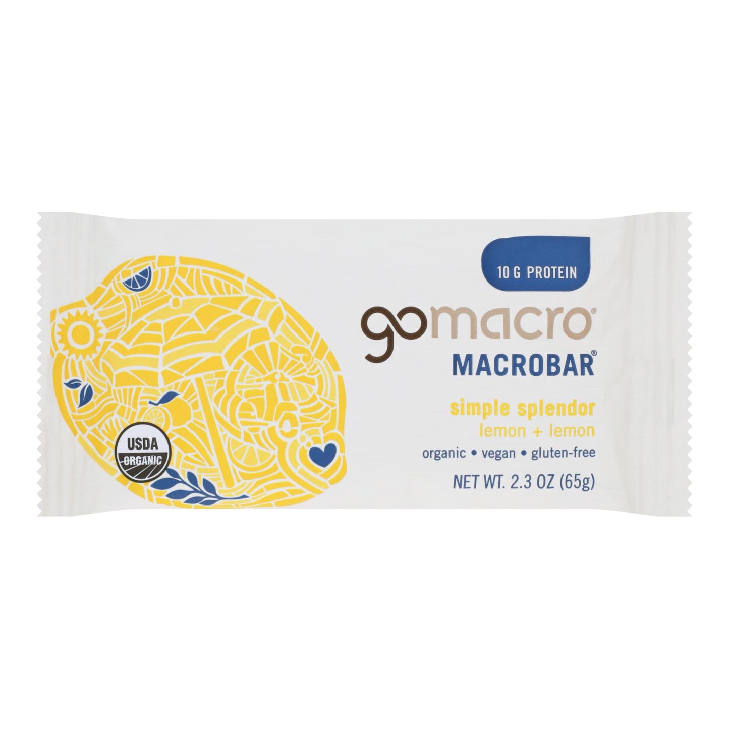 Gomacro - Barritas de proteína de limón - Caja de 12 - 2,3 oz