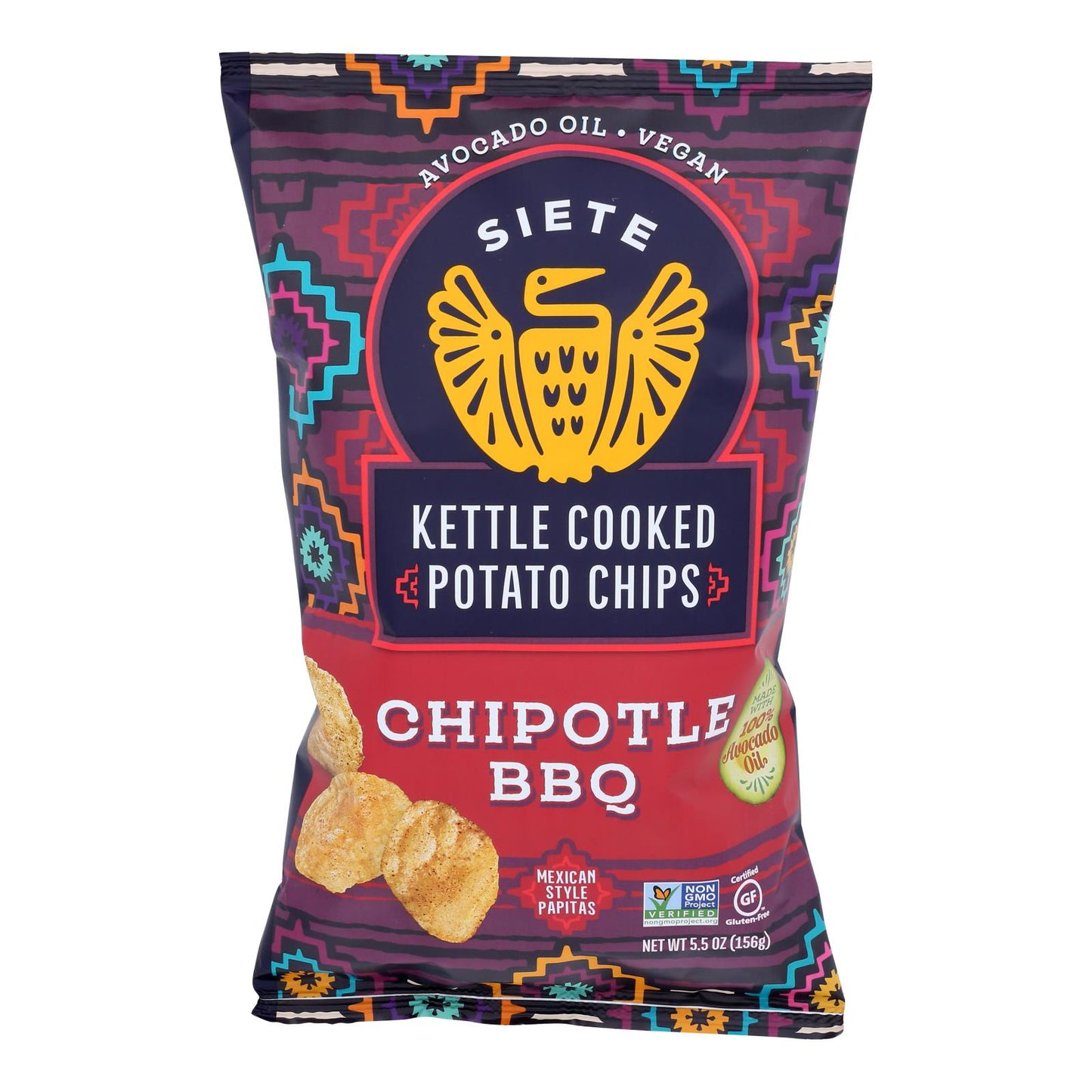 Siete - Kettle Chip Chipotle Bbq - Caja de 6 - 5.5 oz