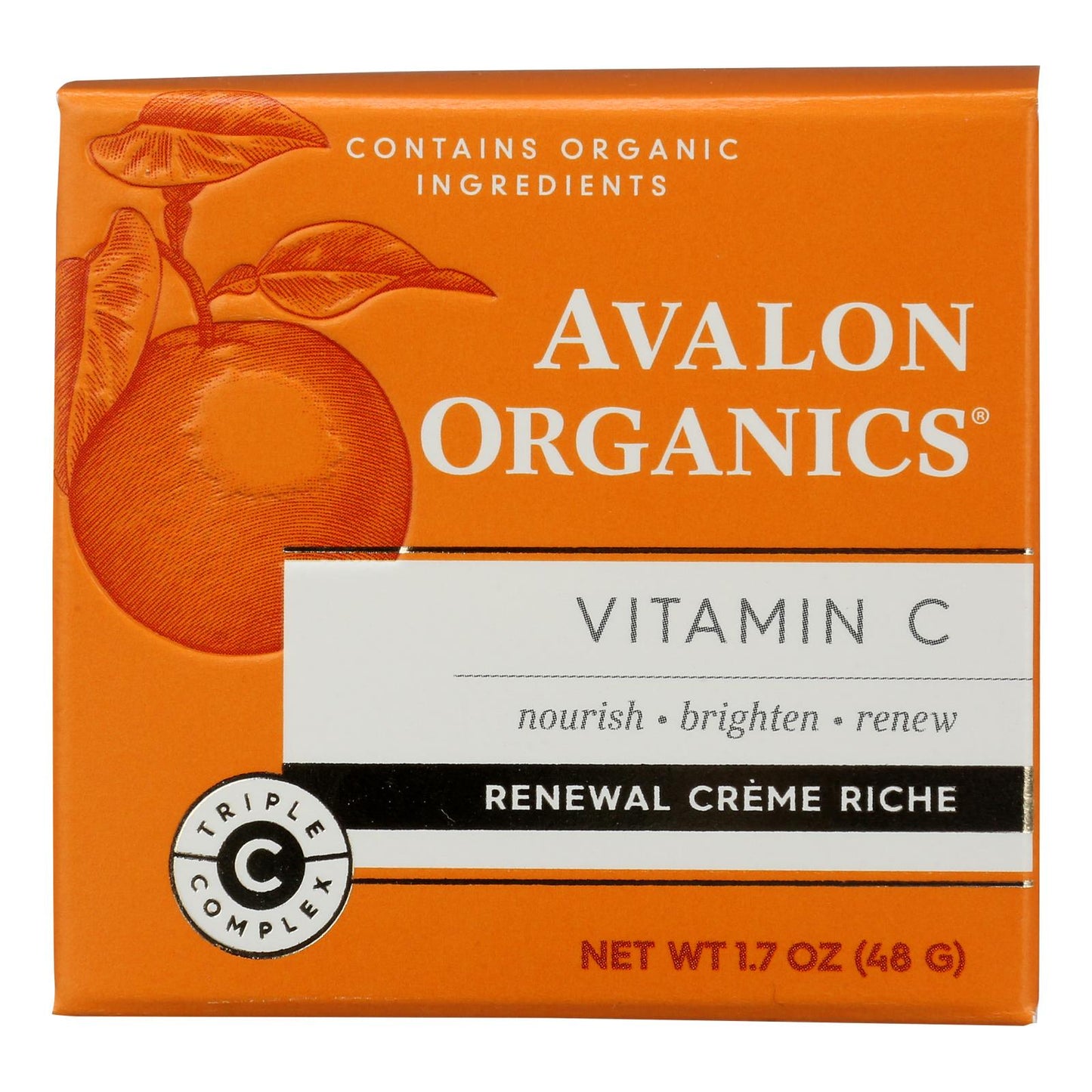 Avalon Organics - Crema facial Vit/c Rnew Rch - 1 unidad - 1,7 oz