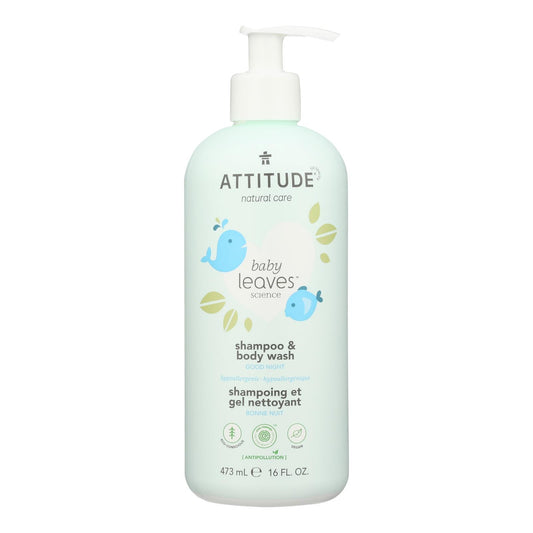 Attitude - Jabón líquido para bebés 2 en 1 Good Nite - 1 unidad de 1 a 16 oz