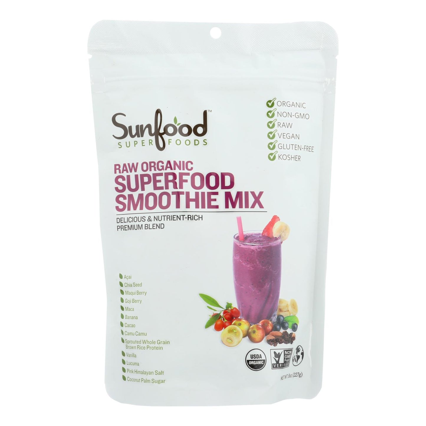 Sunfood - Mezcla de Smthie Raw Sprfd - 1 unidad - 8 oz