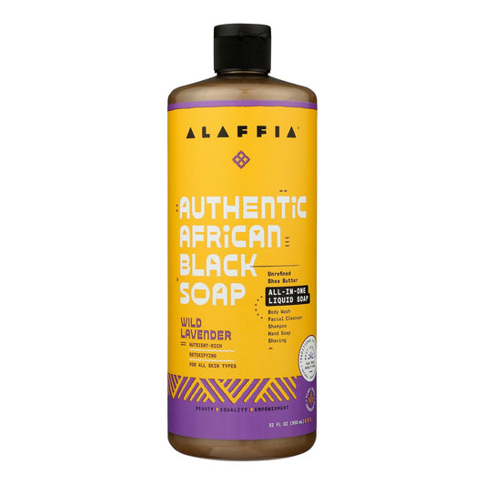 Alaffia - Jabón Lavanda Silvestre Afrodite Negro - 1 Unidad - 32 Fz