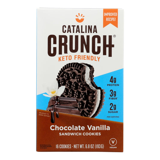 Catalina Crunch - Galletas tipo sándwich de chocolate y vainilla - Caja de 6 - 6,8 oz