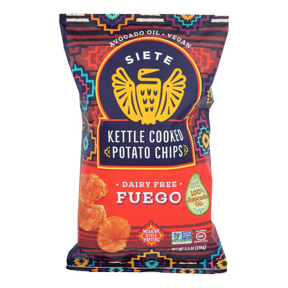 Siete - Kettle Chip Fuego - Caja de 6-5.5 Oz