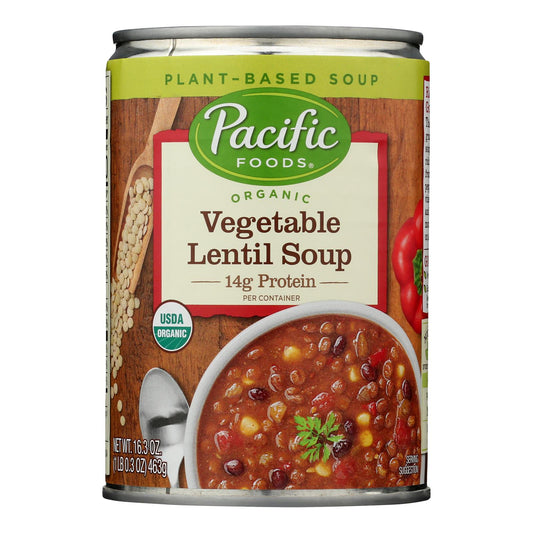 Pacific Foods - Sopa de lentejas y verduras - Caja de 12 a 16,3 oz