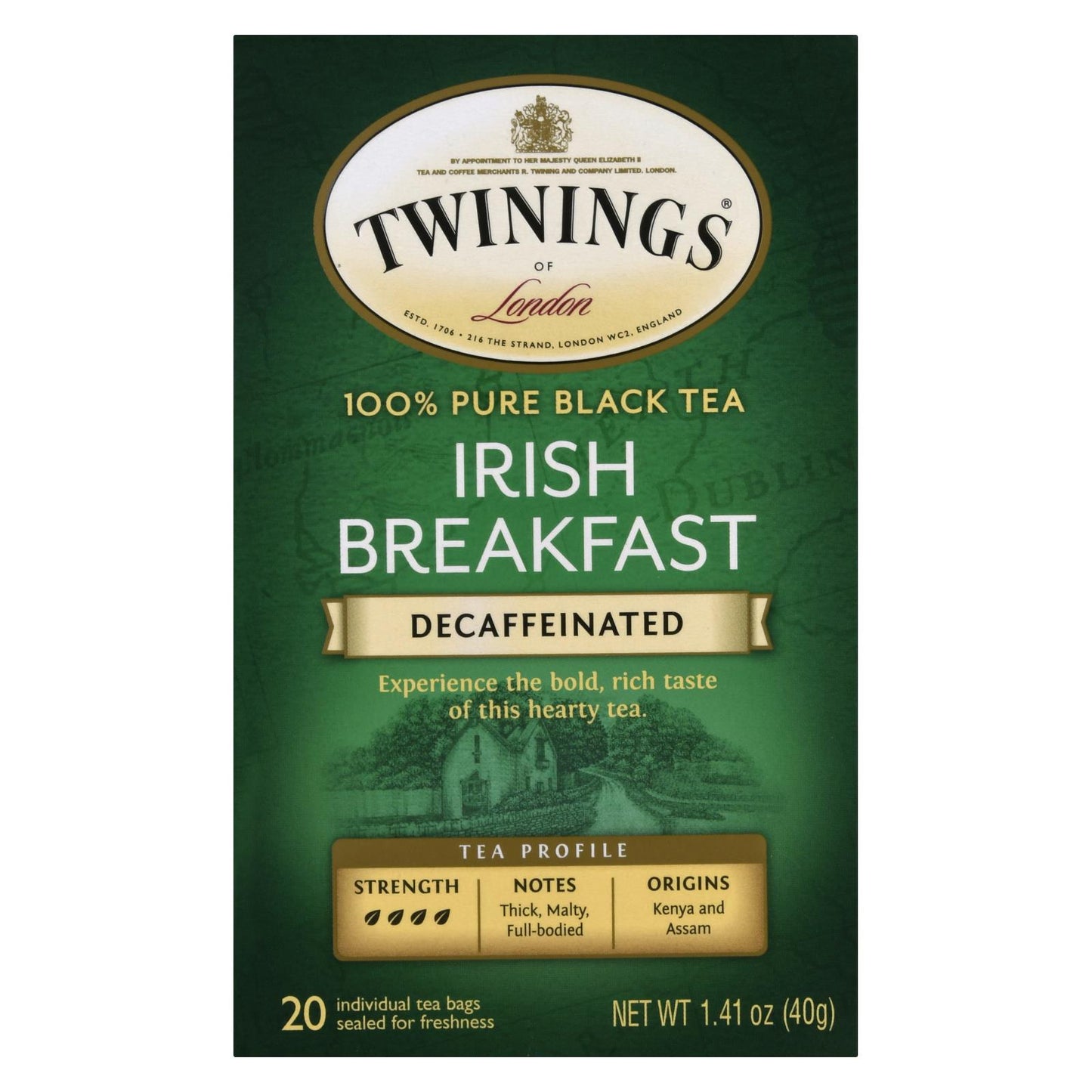 Twinings Tea Breakfast Tea - Irish Decaf - Case Of 6 - 20 Bags