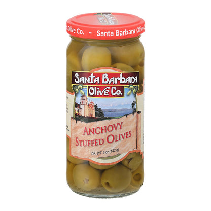 Barras de Santa Bárbara Aceitunas rellenas de anchoa de Santa Barbara Olive Co. - Caja de 6 - 5 oz