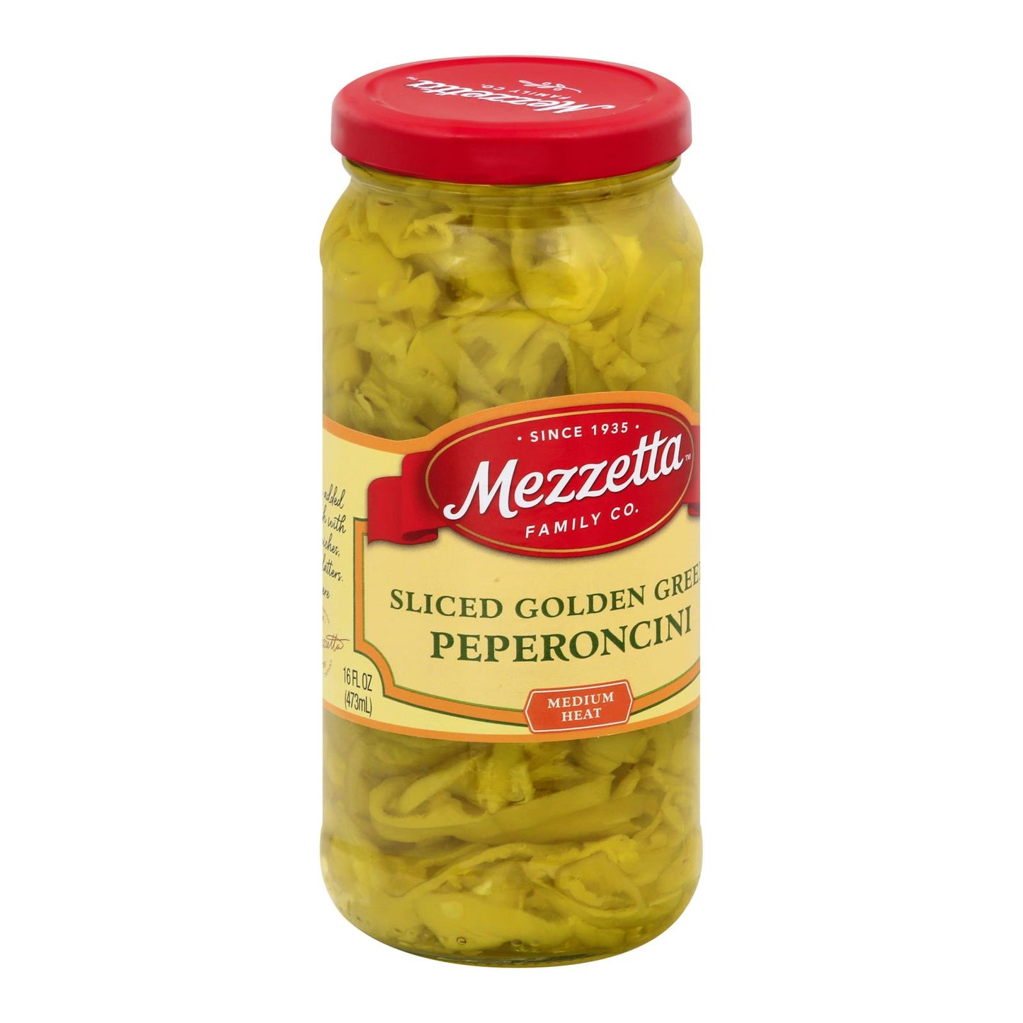 Mezzetta Deli 切片金色希腊辣椒 - 6 件 - 16 液体盎司。