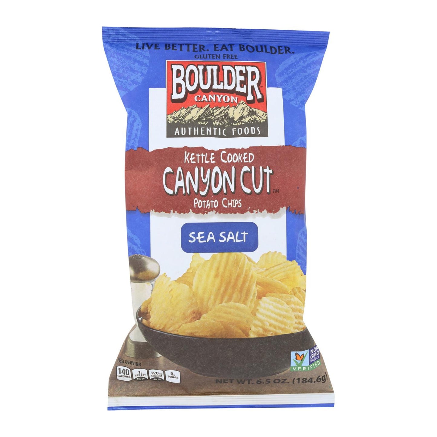 Boulder Canyon - Papas fritas cortadas en canela cocidas en hervidor - naturales - Caja de 12 - 6.5 oz