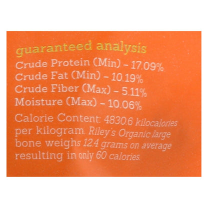 Riley's Organics Organic Dog Treats, Peanut Butter & Molasses Recipe, Large  - Case Of 6 - 5 Oz
