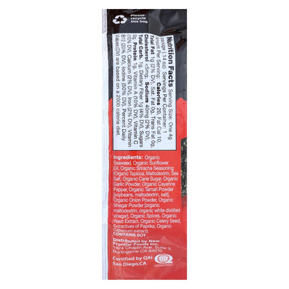 Snack de algas y salsa Sriracha Ocean's Halo - Caja de 12 - 0,14 oz