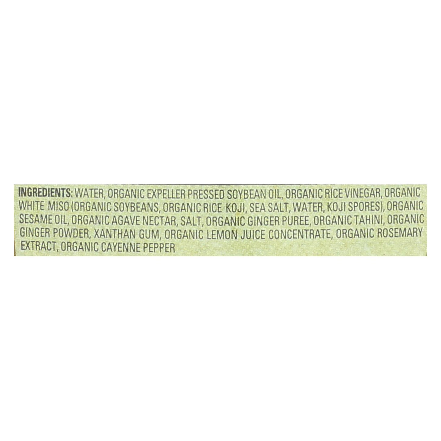 Organic Ville Miso Ginger Organic - Vinagreta - Caja de 6 - 8 Fl Oz.