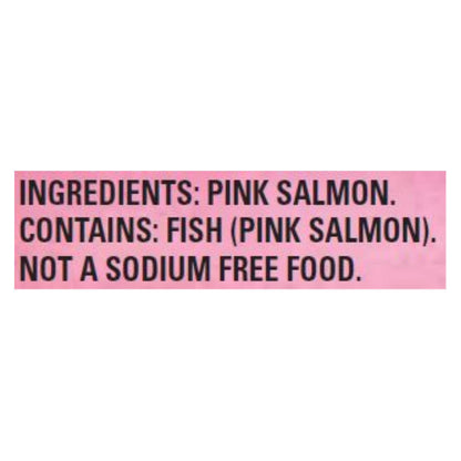 Salmón rosado salvaje de mar natural, sin sal - Caja de 12 - 7,5 oz