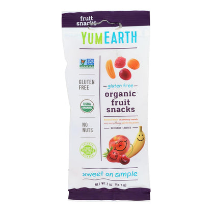 Yumearth Organics - Snack de frutas orgánicas - 4 sabores - Caja de 12 - 2 oz.