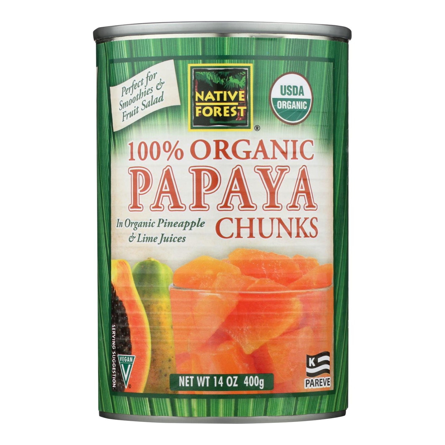 Native Forest Organic Chunks - Papaya - Case Of 6 - 14 Oz.