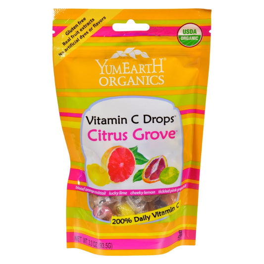 Gotas de vitamina C orgánicas Yummy Earth - Citrus Grove - Caja de 6 - 3,3 oz