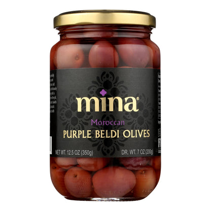 Mina - Aceitunas moradas Beldi - Caja de 6 - 12,5 oz